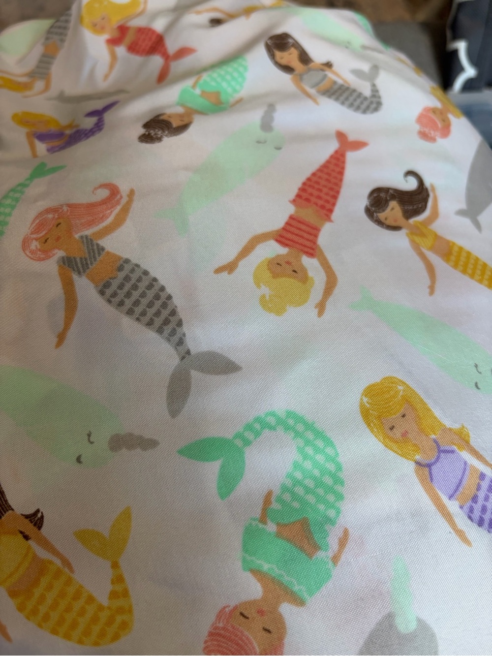 Pillowfort Multicolor Mermaid Print Sheet - White Background